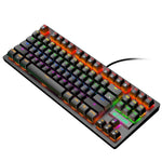 ZIYOULANG K2 87 Tasten Büro-Laptop Punk Leuchtende Mechanische Kabelgebundene Tastatur, Kabellänge: 1,5m, K2 Schwarz, K2 Weiß, K2 Pink, K2 Blau