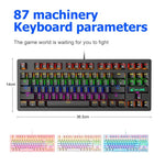 ZIYOULANG K2 87 Tasten Büro-Laptop Punk Leuchtende Mechanische Kabelgebundene Tastatur, Kabellänge: 1,5m, K2 Schwarz, K2 Weiß, K2 Pink, K2 Blau