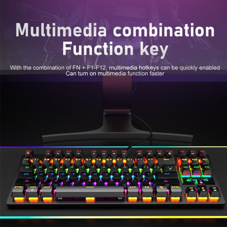 ZIYOULANG K2 87 Tasten Büro-Laptop Punk Leuchtende Mechanische Kabelgebundene Tastatur, Kabellänge: 1,5m, K2 Schwarz, K2 Weiß, K2 Pink, K2 Blau