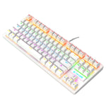 ZIYOULANG K2 87 Tasten Büro-Laptop Punk Leuchtende Mechanische Kabelgebundene Tastatur, Kabellänge: 1,5m, K2 Schwarz, K2 Weiß, K2 Pink, K2 Blau