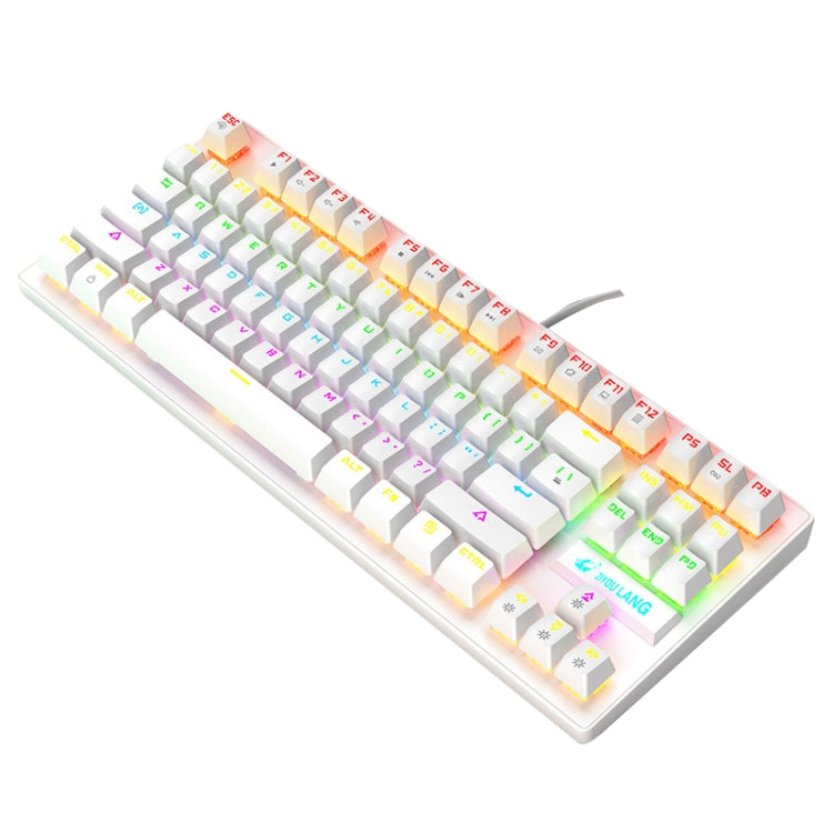 ZIYOULANG K2 87 Tasten Büro-Laptop Punk Leuchtende Mechanische Kabelgebundene Tastatur, Kabellänge: 1,5m, K2 Schwarz, K2 Weiß, K2 Pink, K2 Blau