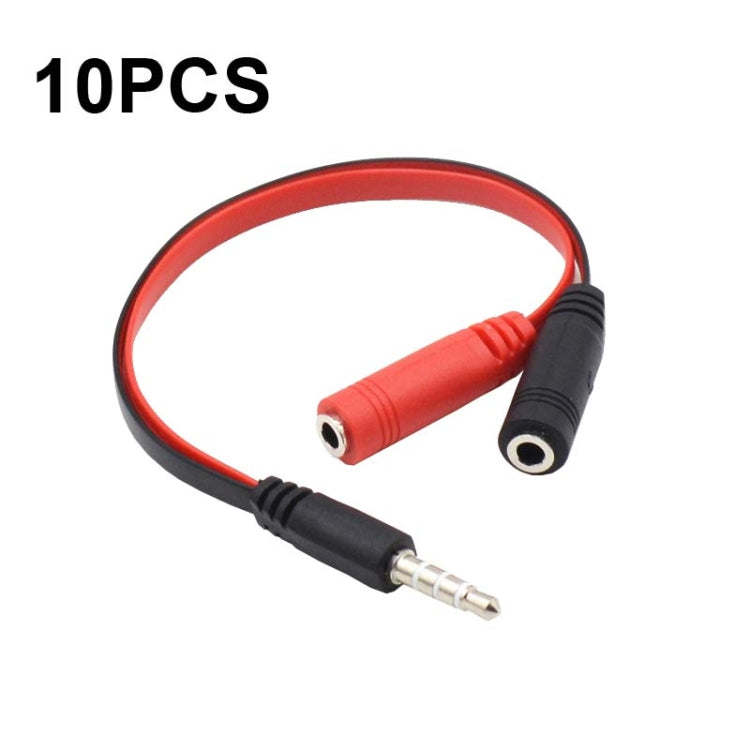 10 Stk. Y-1001 20cm 3,5mm Auto-Audio-Computer-Headset-Mikrofon 2-in-1-Adapterkabel, Y-1001
