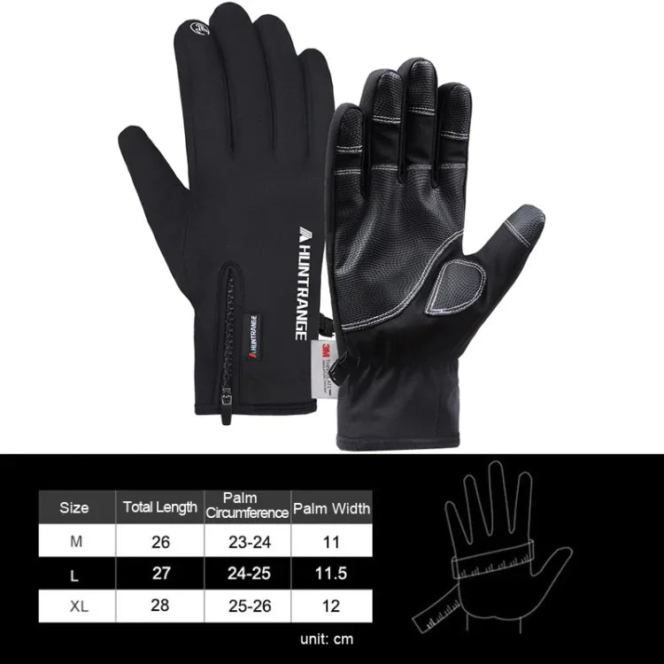 HUNTRANGE A023 Outdoor Waterproof Sports Riding Velvet Touch Screen Gloves, M, L, XL