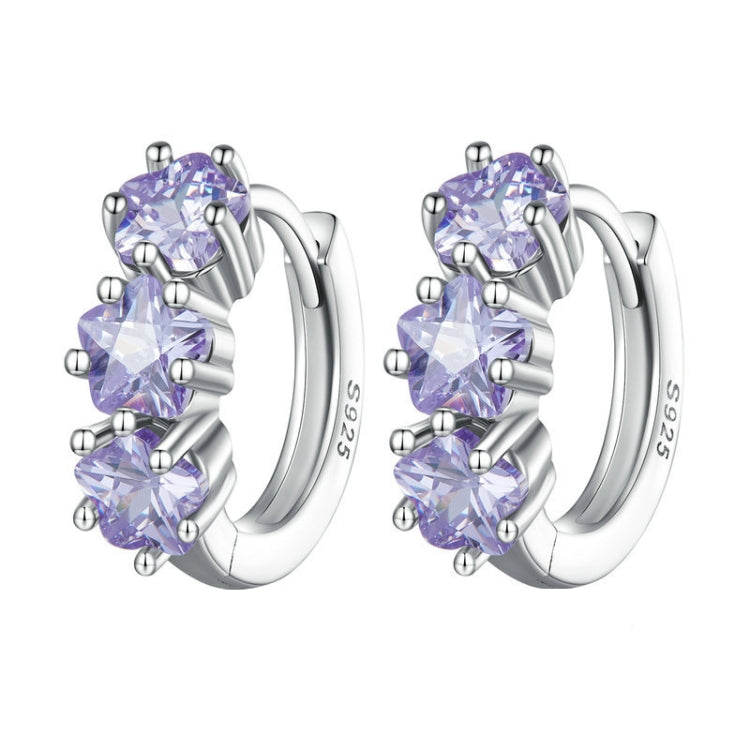 SCE1533 Lila Blume Vermiculit Ohrstecker 925 Silber Ohrringe, SCE1533