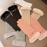A56 Wärme-Touchscreen-Handschuhe Plus Samt Dick Anti-Kälte Reithandschuhe, A56 Schwarz, A56 Rosa, A56 Grau
