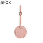 5 PCS Soft-Surface Leather Stitched Round Boarding Pass Luggage Tag
