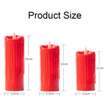 2 Stk. elektronische Kerzenlampe mit schwingendem Docht, 5x11cm, 5x13cm, 5x15cm