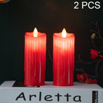 2 Stk. elektronische Kerzenlampe mit schwingendem Docht, 5x11cm, 5x13cm, 5x15cm