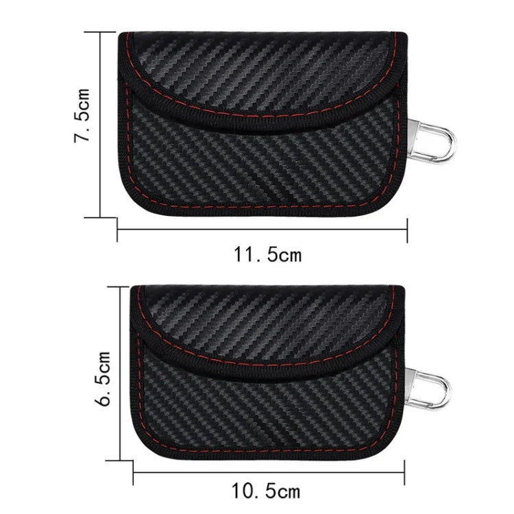 RFID-Kartenetui aus Kohlefaser, strahlungsdicht, abschirmend für Autoschlüsselsignale, 10,5 x 6,5 cm, 11,5 x 7,5 cm