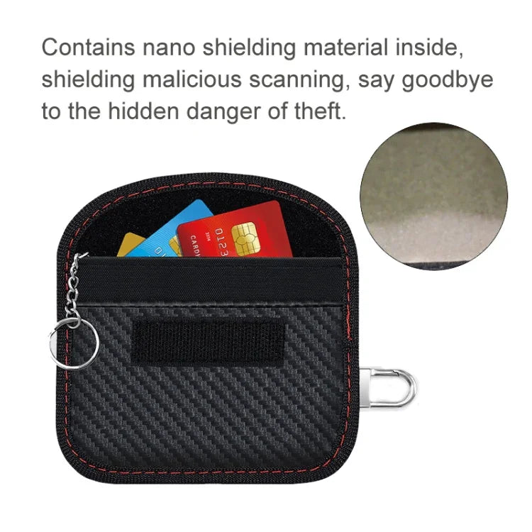 RFID-Kartenetui aus Kohlefaser, strahlungsdicht, abschirmend für Autoschlüsselsignale, 10,5 x 6,5 cm, 11,5 x 7,5 cm