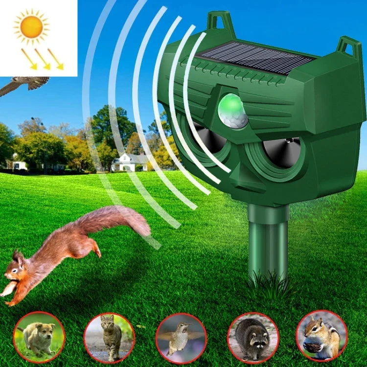 RC-543 Outdoor-Solar-Hundeschreck, Infrarot-Ultraschall-Tier- und Vogelvertreiber, RC-543