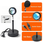 Sunset Background Remote Control RGB Floor Ambient Projection Light, Bluetooth APP