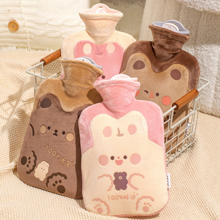 ZS103 Cartoon Plüsch mit Wasser gefüllte Wärmflaschen Explosionsgeschützt Auslaufsicher Wärmflasche, Spezifikation:, Rosa Glückshase, Beige Glückshase, Brauner Bär, Khaki Bär, Lila Ente, Rosa Hase, Dunkelblaue Ente, Tinten-Grüne Ente, Interveniertes Rosa