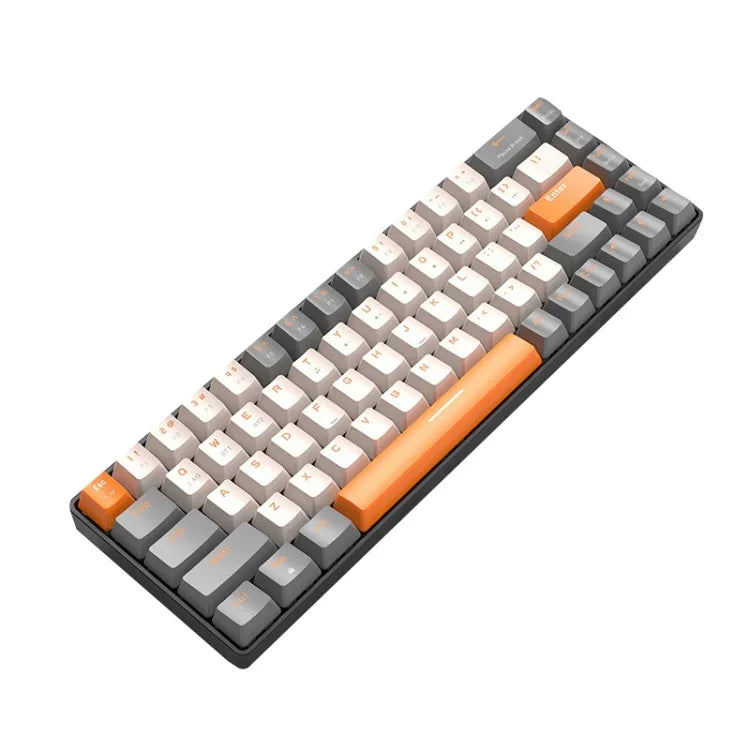 ZIYOU LANG K68 68 Tasten Bluetooth Kabellose Dual-Mode Mechanische Tastatur, Stil:, Version mit roter Welle (Glänzend), Version mit grüner Welle (Grau), Version mit roter Welle (Grau)