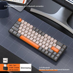 ZIYOU LANG K68 68 Tasten Bluetooth Kabellose Dual-Mode Mechanische Tastatur, Stil:, Version mit roter Welle (Glänzend), Version mit grüner Welle (Grau), Version mit roter Welle (Grau)