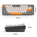 ZIYOU LANG K68 68 Tasten Bluetooth Kabellose Dual-Mode Mechanische Tastatur, Stil:, Version mit roter Welle (Glänzend), Version mit grüner Welle (Grau), Version mit roter Welle (Grau)