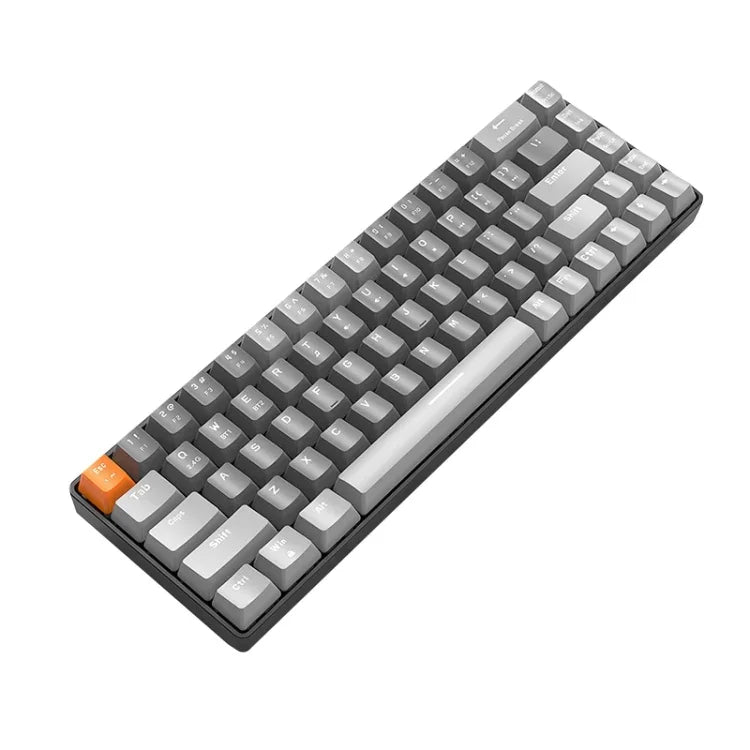 ZIYOU LANG K68 68 Tasten Bluetooth Kabellose Dual-Mode Mechanische Tastatur, Stil:, Version mit roter Welle (Glänzend), Version mit grüner Welle (Grau), Version mit roter Welle (Grau)