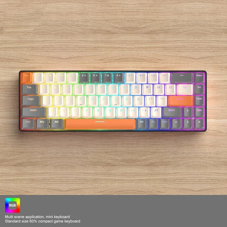 ZIYOU LANG T8 68 Tasten RGB Gaming Mechanische Tastatur, Kabellänge: 1,5m, Stil:, T8 Micro Light Version Grüner Schaft