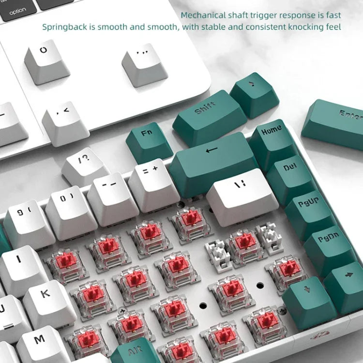 ZIYOU LANG T8 68 Tasten RGB Gaming Mechanische Tastatur, Kabellänge: 1,5m, Stil:, T8 Micro Light Version Grüner Schaft