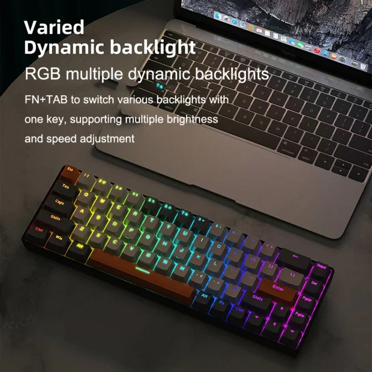 ZIYOU LANG T8 68 Tasten RGB Gaming Mechanische Tastatur, Kabellänge: 1,5m, Stil:, T8 Micro Light Version Grüner Schaft