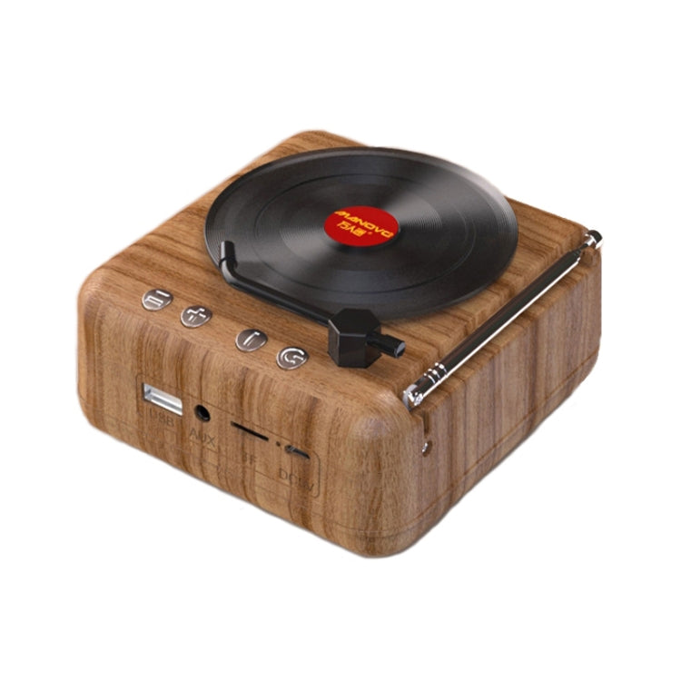 H3 Retro Bluetooth Mini-Lautsprecher in Schallplattenspielerform, Schwarz, Weiß, Holzmaserung