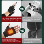 1 Pair Adjustable Temperature Rechargeable Intelligent Electric Heating Gloves Half Finger Gloves, S, M, L