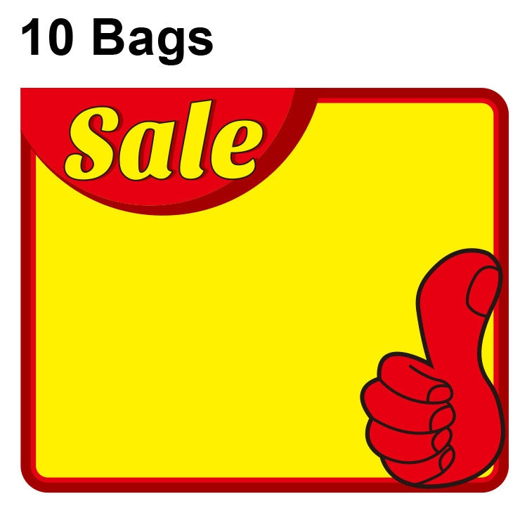 10 Taschen 25x19cm Explosions-Aufkleber Produkt-Preisschild Supermarkt-Preisetikett, WM-001, WM-002, WM-003, WM-005, WM-006, WM-007, WM-008, WM-009, WM-010, WM-011, WM-012, WM-013, XD-511, XD-520, XD-532, XD-537, XD-541, XD-559