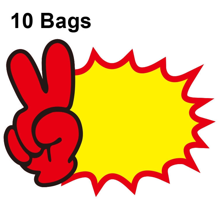 10 Tüten 18x14cm Explosion Aufkleber Produkt Preisschild Supermarkt Preisetikett, WM-101, WM-102, WM-103, WM-105, WM-106, WM-107, WM-108, WM-109, WM-10, WM-111, WM-12, WM-113, XD-028, XD-022, XD-009, XD-047, XD-051, XD-069