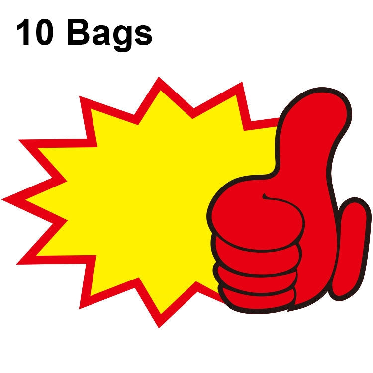 10 Tüten 18x14cm Explosion Aufkleber Produkt Preisschild Supermarkt Preisetikett, WM-101, WM-102, WM-103, WM-105, WM-106, WM-107, WM-108, WM-109, WM-10, WM-111, WM-12, WM-113, XD-028, XD-022, XD-009, XD-047, XD-051, XD-069