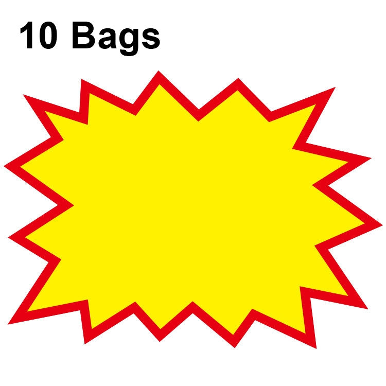 10 Tüten 18x14cm Explosion Aufkleber Produkt Preisschild Supermarkt Preisetikett, WM-101, WM-102, WM-103, WM-105, WM-106, WM-107, WM-108, WM-109, WM-10, WM-111, WM-12, WM-113, XD-028, XD-022, XD-009, XD-047, XD-051, XD-069