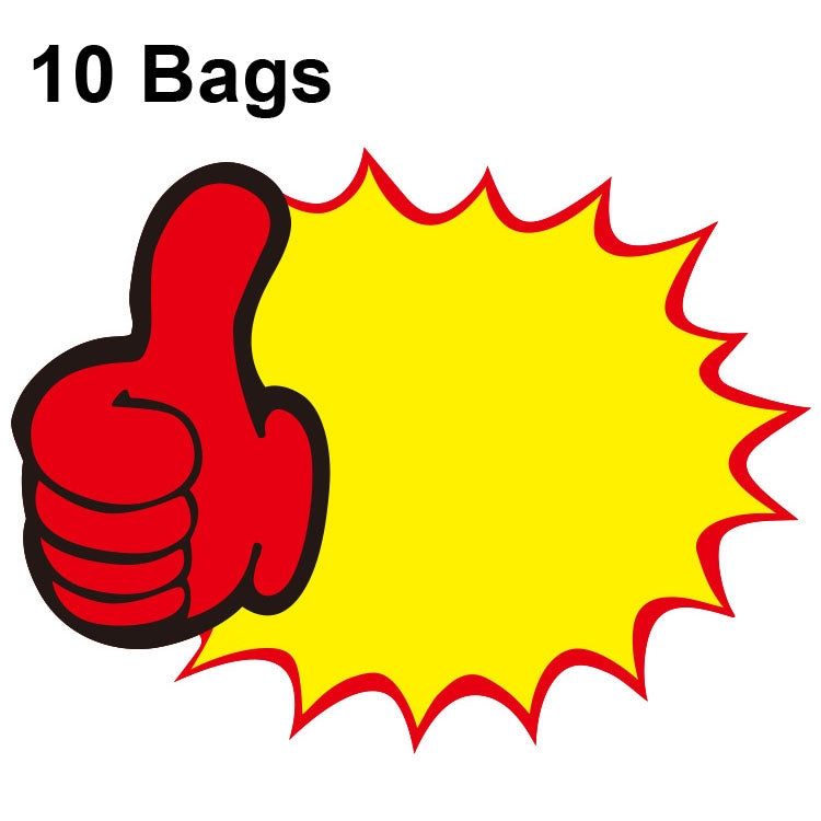 10 Tüten 18x14cm Explosion Aufkleber Produkt Preisschild Supermarkt Preisetikett, WM-101, WM-102, WM-103, WM-105, WM-106, WM-107, WM-108, WM-109, WM-10, WM-111, WM-12, WM-113, XD-028, XD-022, XD-009, XD-047, XD-051, XD-069