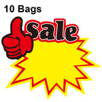 10 Beutel 9x7cm Explosions-Aufkleber Produktpreisschild Supermarkt-Preisetikett, WM-301, WM-302, WM-303, WM-305, WM-306, WM-307, WM-308, WM-309, WM-310, WM-311, WM-312, WM-313, WM-314