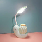 L-0 Cartoon Schnecke Stifthalter USB Wiederaufladbare LED Weiche Augenschutz Schreibtischlampe