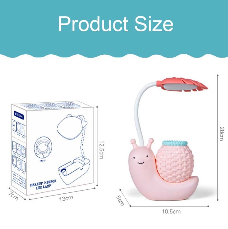 L-0 Cartoon Schnecke Stifthalter USB Wiederaufladbare LED Weiche Augenschutz Schreibtischlampe