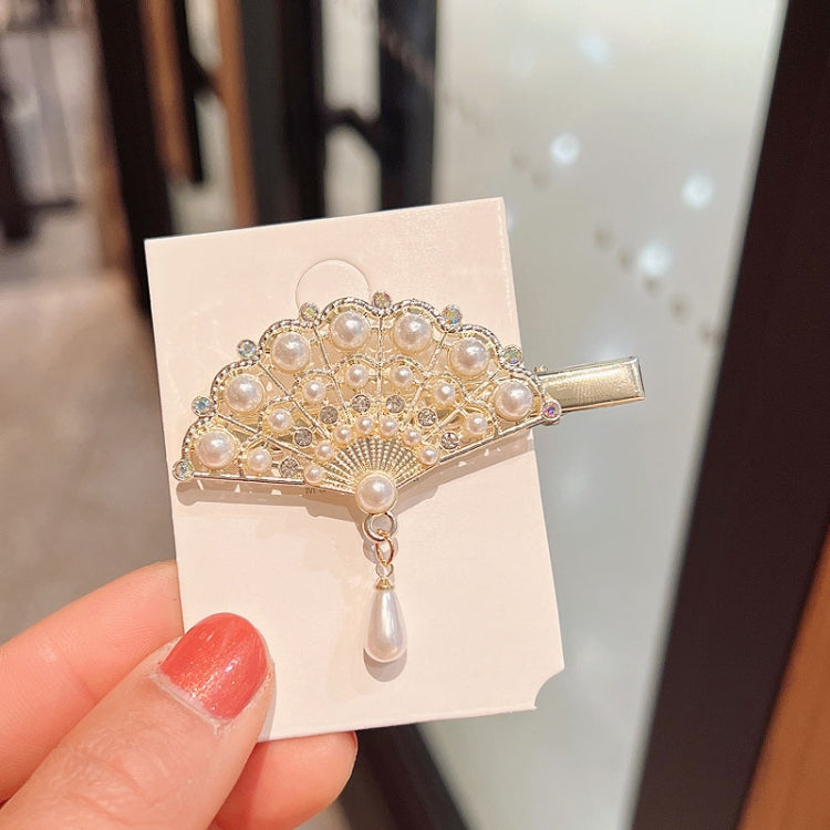 Strass-Haarspangen für Damen, Ponyfrisuren, verschiedene Designs: 293 Bergkamelienblume, 371 Fächer, 380 Perle