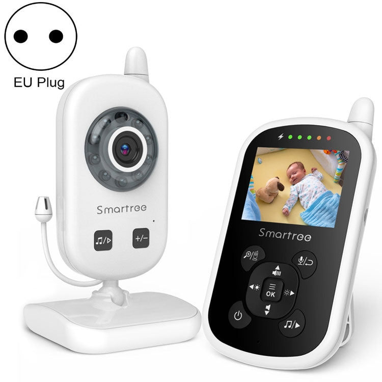 UU24 2,4-Zoll-Funk-Babyphone mit Kamera, Temperaturanzeige, Zwei-Wege-Audio (VOX) und Schlafliedfunktion, UU24-Stecker für Großbritannien, USA und Europa