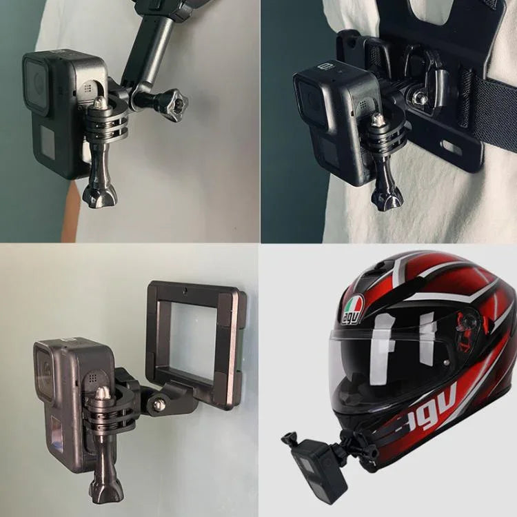 2 Stück ST-06 Basis-Gurtbefestigungs-Oberflächenschnalle für GoPro Hero11 Black / HERO10 Black /9 Black /8 Black /7 /6 /5 /5 Session /4 Session /4 /3+ /3 /2 /1, DJI Osmo Action und andere Action-Kameras, Zentrierter Aufnahmeadapter (2 Stück)