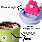 Cartoon-Thermobecher, Kaffeetasse aus 316 Edelstahl, Wasserbecher, Fassungsvermögen: 400ml Weiß, 400ml Lila, 400ml Pink, 400ml Hellgrün