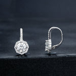 S925 Sterlingsilber Moissanit Zirkonia Elegante Ohrringe Weißgold plattiert, MSE002