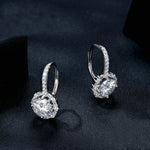 S925 Sterlingsilber Moissanit Zirkonia Elegante Ohrringe Weißgold plattiert, MSE002