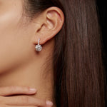S925 Sterlingsilber Moissanit Zirkonia Elegante Ohrringe Weißgold plattiert, MSE002