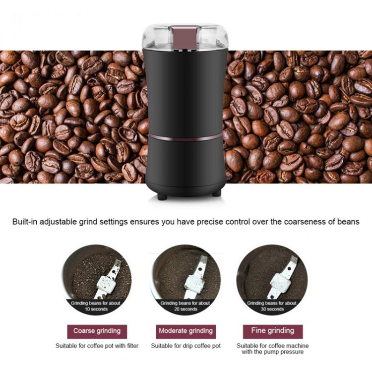 M150A Elektrische Mini-Kaffeemühle aus Edelstahl, Getreide- und Bohnenmühle, Spezifikation: US-Stecker (Lila), US-Stecker (Schwarz), US-Stecker (Weiß), EU-Stecker (Weiß), EU-Stecker (Lila), UK-Stecker (Weiß), UK-Stecker (Schwarz), UK-Stecker (Lila)