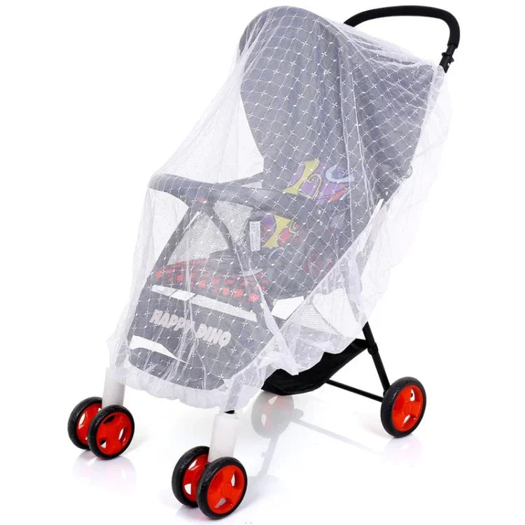 Vollabdeckendes, zusammenklappbares Moskitonetz plus verschlüsseltes Kinderwagen-Moskitonetz, 2 Stück weiß