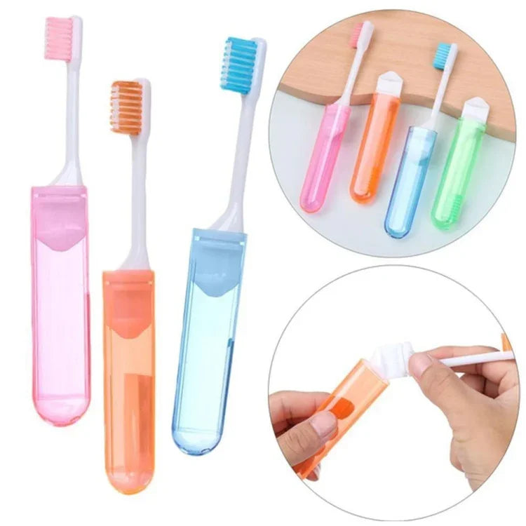Tragbare Geschäftsreise-Faltzahnbürste Mehrfarbige superweiche Borsten-Zahnbürste, 6 Stück/Set, 4 Stück/Set