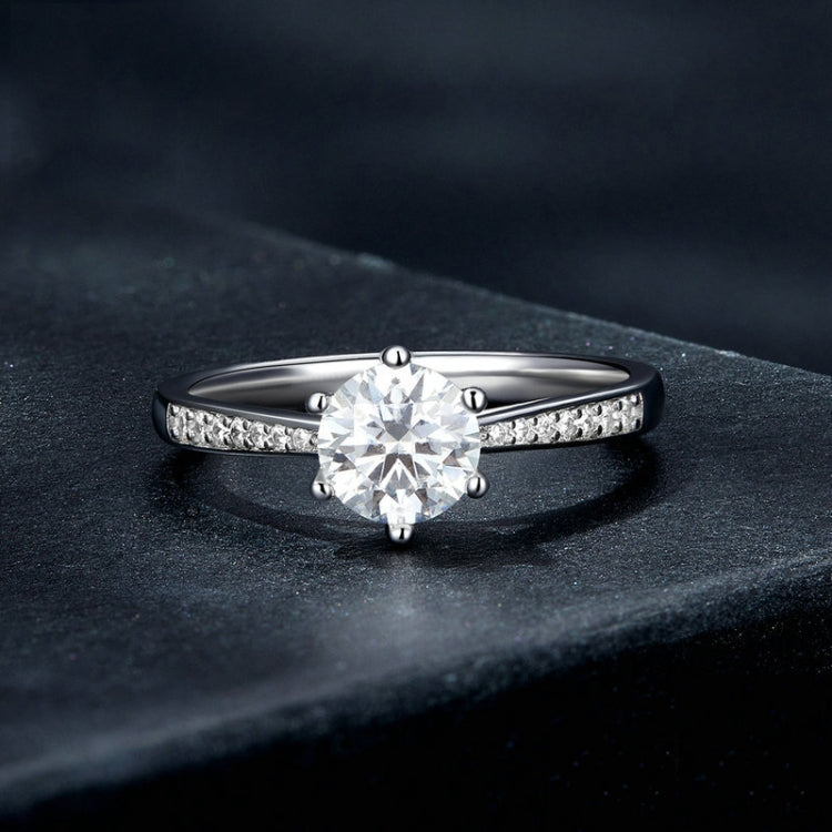 Sterlingsilber S925 Sechs-Krallen Moissanit Ring Weißgold plattiertes Armband, Nr.6, Nr.7, Nr.8, Nr.10