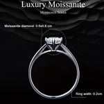 Sterlingsilber S925 Sechs-Krallen Moissanit Ring Weißgold plattiertes Armband, Nr.6, Nr.7, Nr.8, Nr.10