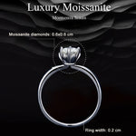MSR006 Sterlingsilber S925 Sechs-Krallen Moissanit Ring Weißgold plattierter Schmuck, Nr.6, Nr.7, Nr.8