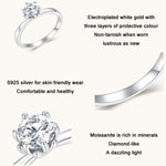 MSR006 Sterlingsilber S925 Sechs-Krallen Moissanit Ring Weißgold plattierter Schmuck, Nr.6, Nr.7, Nr.8