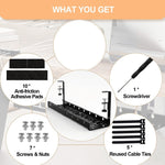 Dehnbares Kabelmanagement-Fach unter dem Schreibtisch, Kabel-Organizer aus Kohlenstoffstahl, Kabelaufbewahrungsregal, dehnbar Schwarz, dehnbar 30,5-55CM
