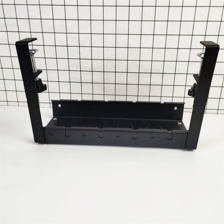 Dehnbares Kabelmanagement-Fach unter dem Schreibtisch, Kabel-Organizer aus Kohlenstoffstahl, Kabelaufbewahrungsregal, dehnbar Schwarz, dehnbar 30,5-55CM